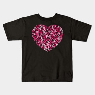 Cancer Awareness Pink Ribbons Heart Kids T-Shirt